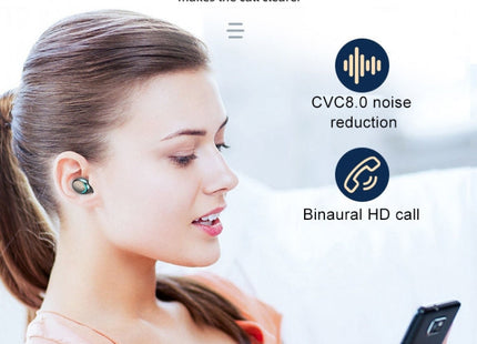 F9-5C LED Light + Digital Display Noise Reduction Bluetooth Earphone with Hand Strap