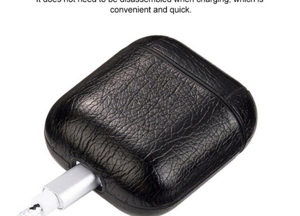 Wireless Earphones Litchi Texture Shockproof Silicone Protective Case for Apple AirPods 1 / 2