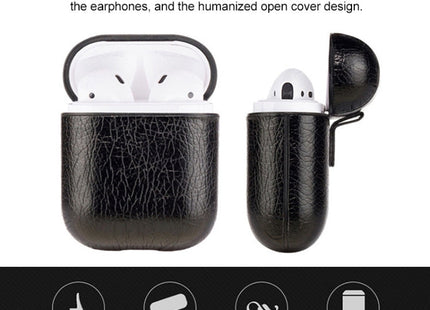 Wireless Earphones Litchi Texture Shockproof Silicone Protective Case for Apple AirPods 1 / 2