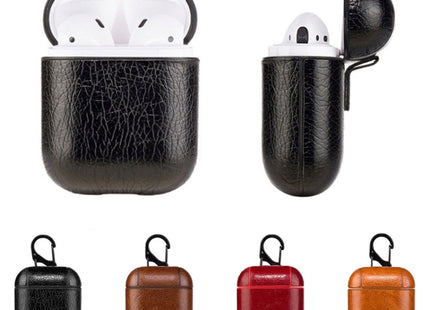 Wireless Earphones Litchi Texture Shockproof Silicone Protective Case for Apple AirPods 1 / 2