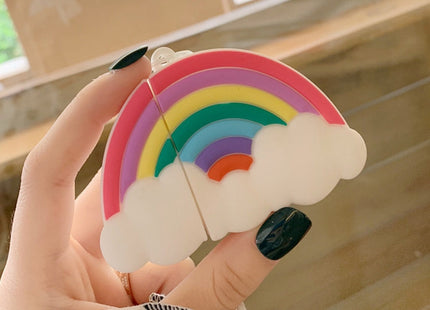 Wireless Earphones Shockproof Multicolor Rainbow Silicone Protective Case for Apple AirPods 1/2