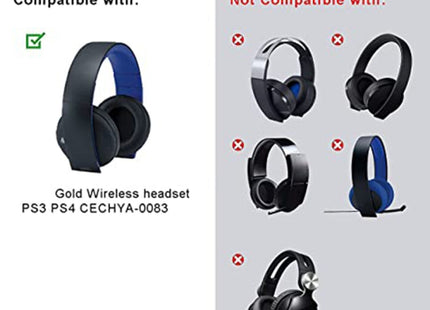 2pcs Soft Earmuff Headphone Jacket for Sony PS4 Gold Wireless Stereo Headset