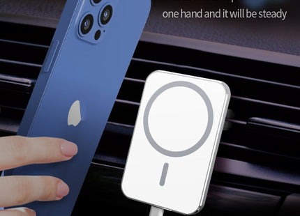 X16 Magsafe Car Air Outlet Vent Mount Clamp Holder 15W Fast Charging Qi Magnetic Wireless Charger, X16