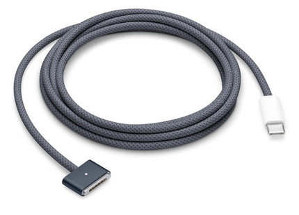 USB-C / Type-C to Magsafe 3 Braided Fast Charging Data Cable, Length: 2m, Blue, White