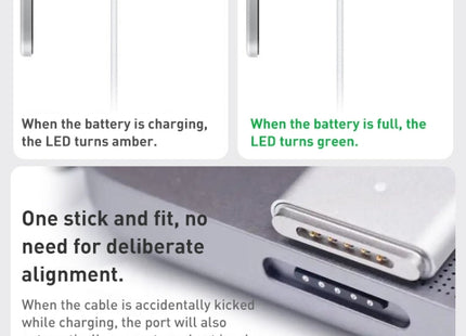 USB-C / Type-C to Magsafe 3 Braided Fast Charging Data Cable, Length: 2m, Blue, White