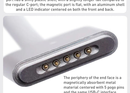 USB-C / Type-C to Magsafe 3 Braided Fast Charging Data Cable, Length: 2m, Blue, White