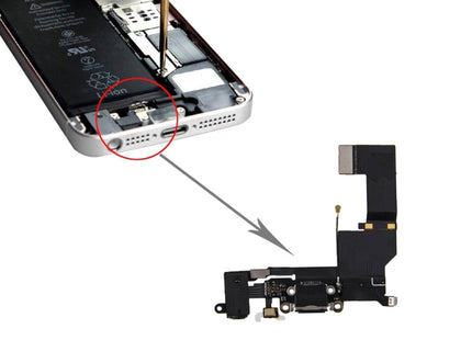 Original Charging Port + Audio Flex Cable for iPhone SE, For iPhone SE
