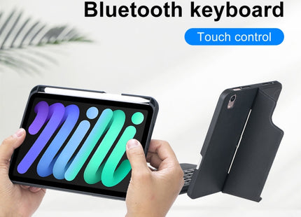 T06-AS For iPad mini6 / mini 7 Touch Backlight Split Type Bluetooth Keyboard Leather Case, T06-AS