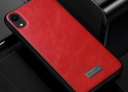 For iPhone XR SULADA Shockproof TPU + Handmade Leather Case