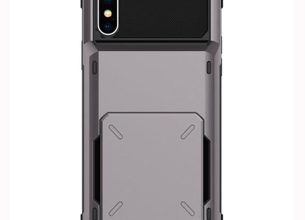For iPhone X / XS Shockproof TPU + PC Protective Case with Card Slot