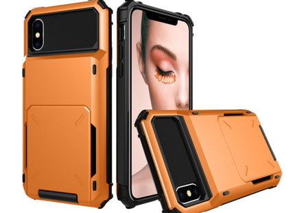 For iPhone X / XS Shockproof TPU + PC Protective Case with Card Slot