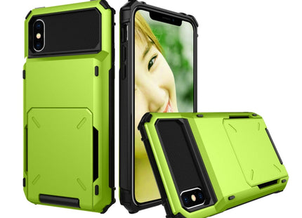 For iPhone X / XS Shockproof TPU + PC Protective Case with Card Slot