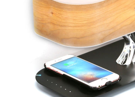 Tree Light Bluetooth Speaker Desk Lamp Phone Wireless Charger, US Plug, US Plug