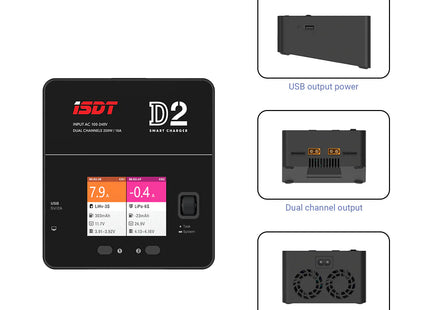 ISDT D2 Mark 2 Dual Channel 200W LiPo Battery Charger