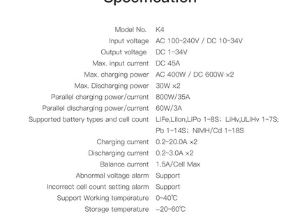 ISDT K4 600W Dual AC/DC Charger