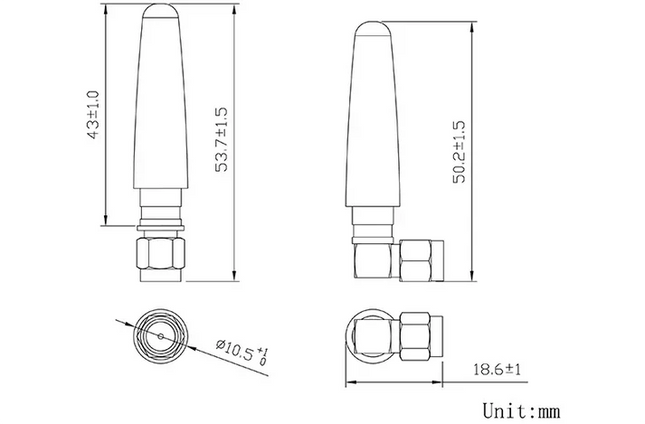 JCG401-868MHz,RP-SMA Male Duck Antenna