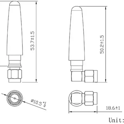 JCG401-868MHz,RP-SMA Male Duck Antenna