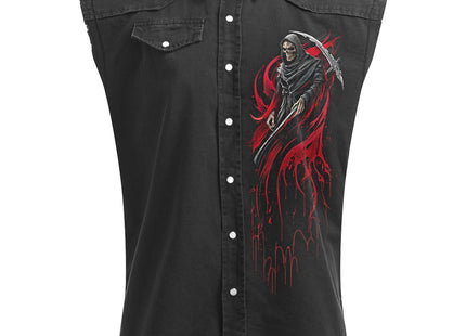SCREAMING DEATH - Sleeveless Stone Washed Worker Black