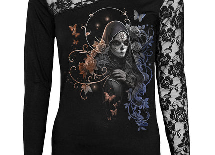 GOTHIC GRACE - Lace One Shoulder Top Black