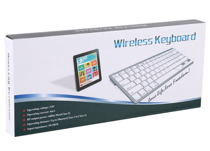 WB-8022 Ultra-thin Wireless Bluetooth Keyboard, Portuguese Keys(Silver)