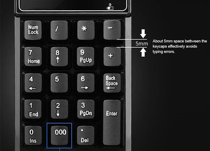 MC Saite 525RF 19 Keys Wireless 2.4G Numeric Keyboard