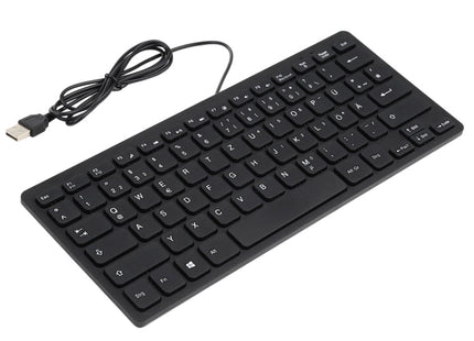 TT-A01 Ultra-thin Design Mini Wired Keyboard, German Version (Black)