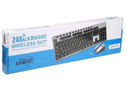 KB-6600 2.4Ghz Office Waterproof Wireless Keyboard Mouse Set