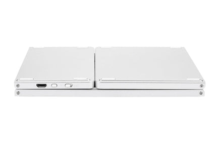 B033 Rechargeable 3-Folding 64 Keys Bluetooth Wireless Keyboard with Touchpad, 3-Folding 64 Keys with Touchpad White