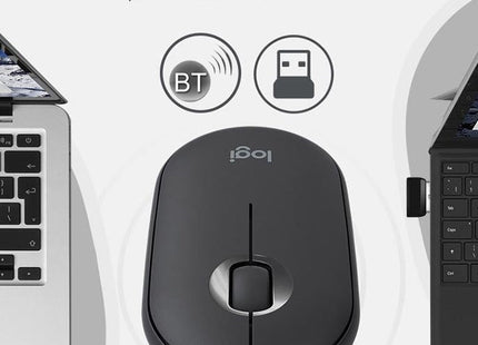 Logitech Pebble Cobblestone Shape Thin 3-keys 1000DPI Mute Wireless Bluetooth Optical Mouse, Wireless Range: 10m