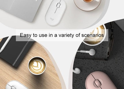 Logitech Pebble Cobblestone Shape Thin 3-keys 1000DPI Mute Wireless Bluetooth Optical Mouse, Wireless Range: 10m
