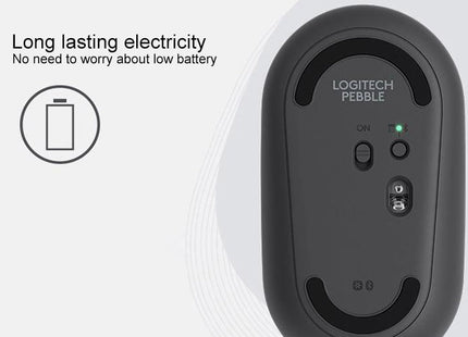 Logitech Pebble Cobblestone Shape Thin 3-keys 1000DPI Mute Wireless Bluetooth Optical Mouse, Wireless Range: 10m
