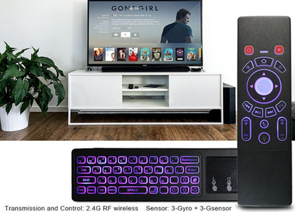 T6 Colorful Light Version Air Mouse 2.4GHz Wireless Keyboard Remote Controller with Touchpad & IR Learning for PC, Android TV Box / Smart TV, Multi-media Devices