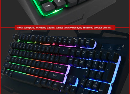 iMICE AK-400 USB Interface 104 Keys Wired Colorful Backlight Gaming Keyboard for Computer PC Laptop(Black)