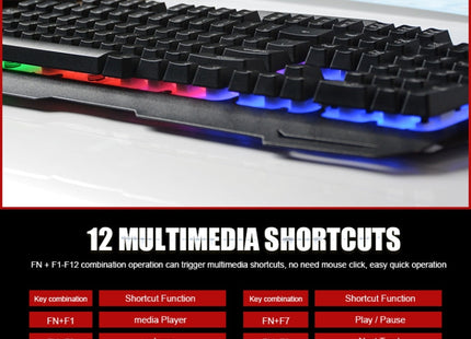 iMICE AK-400 USB Interface 104 Keys Wired Colorful Backlight Gaming Keyboard for Computer PC Laptop(Black)