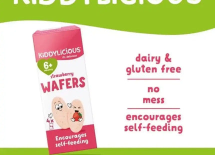 Kiddylicious Mini Strawberry Wafers 6+ months 16g (4x4g)
