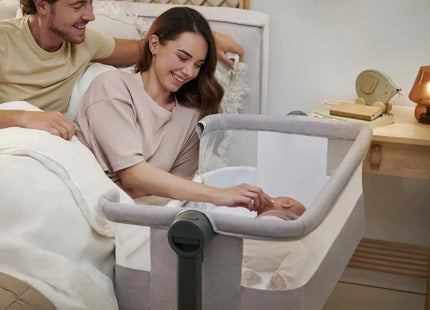 Kinderkraft Nestee Up 2 Bedside Crib - Full Light Grey