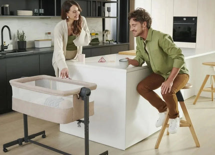 Kinderkraft Nestee Up 2 Bedside Crib - Full Light Grey