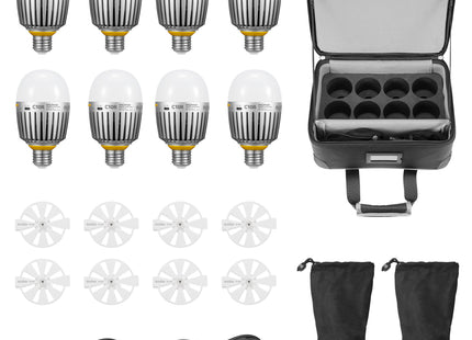 KNOWLED C10R K8 E27 RGBWW Creative Bulb 8-Light Kit for Practical Set Lighting