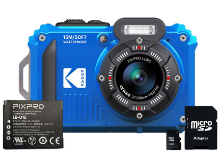 Kodak PIXPRO WPZ2 16MP 4x Zoom Tough Compact Camera - Blue