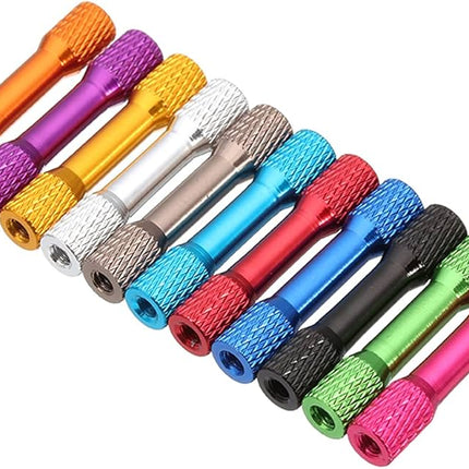 10pc M3X15 Knurled/Stepped Standoffs Coloured Aluminium Pack