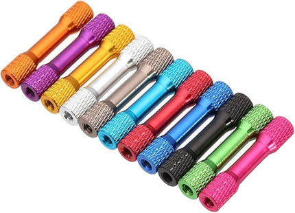 10pc M3x30 Knurled/Steppedd Standoffs Coloured Aluminium Pack
