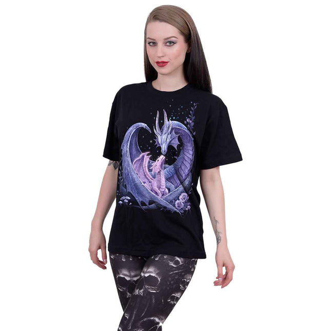 MATERNAL INSTINCTS - Front Print T-Shirt Black