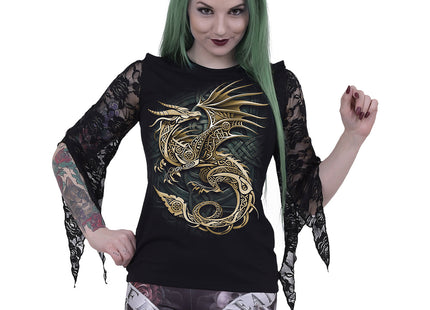 CELTIC DRAGON - Rose Lace Sleeve Top