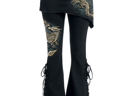 CELTIC DRAGON - 2in1 Boot-Cut Leggings with Micro Slant Skirt