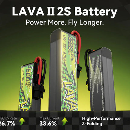 LAVA II 2S 680mAh 75C Battery (2PCS)