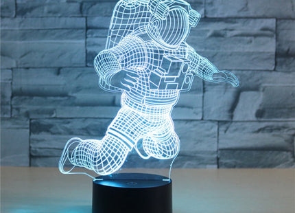 Astronaut Shape 3D Colorful LED Vision Light Table Lamp, USB Touch Version, USB Touch Version