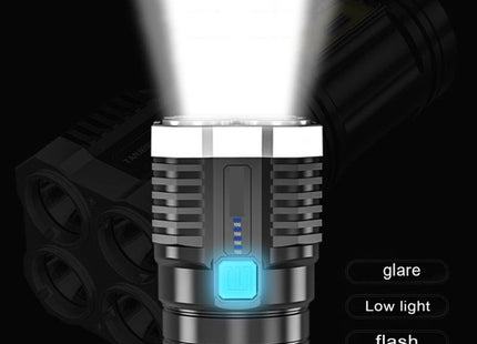 S03 4 x SMD 3030 + COB Strong Light USB Rechargeable LED Flashlight