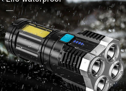 S03 4 x SMD 3030 + COB Strong Light USB Rechargeable LED Flashlight