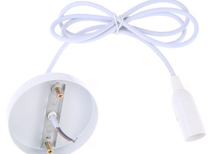 E14 Lamp Holder DIY Ceiling Chandelier Light Bulbs Screw Base Socket, Cable Length: 1m, E14 White