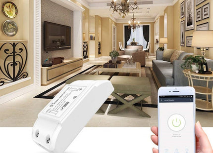 10A Single Channel WiFi Smart Switch Wireless Remote Control Module Works with Alexa & Google Home, AC 90-250V